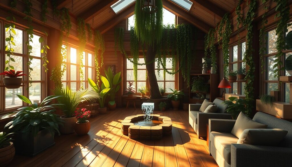 Minecraft interior with plants