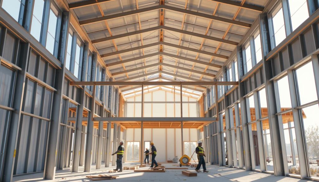 modern metal home interiors construction process
